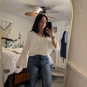 Arizona Jean Company Cream Blouse